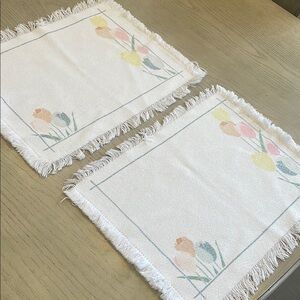 Floral Fringe fabric Placemats spring/ summer looks